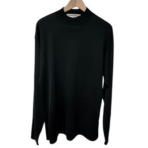 Jhane Barnes 100% Silk Pullover Sweater Medium Black Old Money Luxury READ